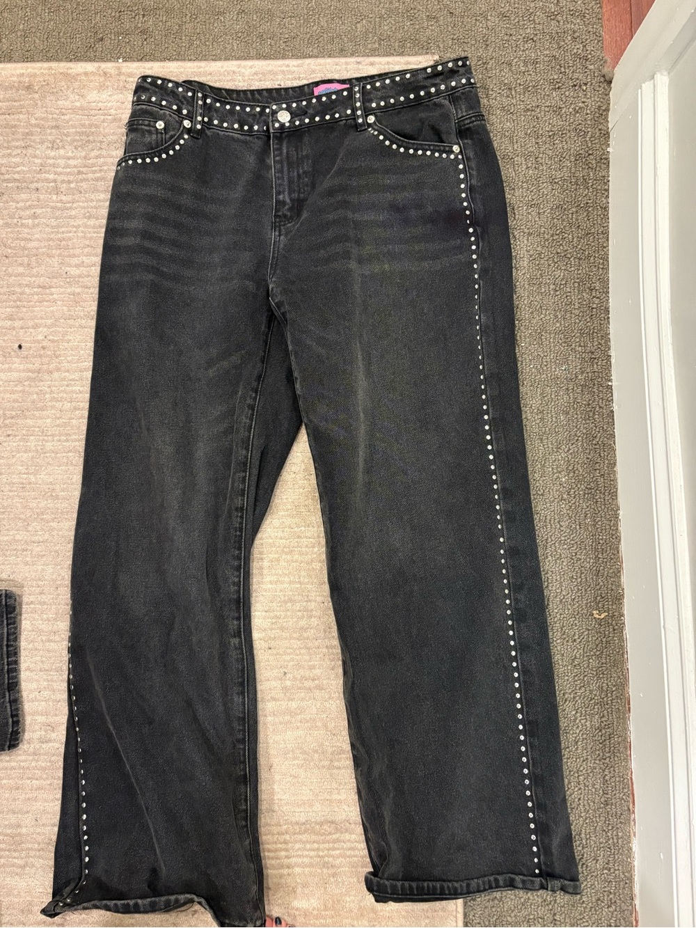 Black Studded Baggy Jeans